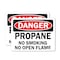 Signmission Propane No Smoking No Open Flames Danger Sign, Vinyl Decal, 7in W x 5in L, 2PK OS-2PACK-DS-D-57-L-19467 - alternate 1